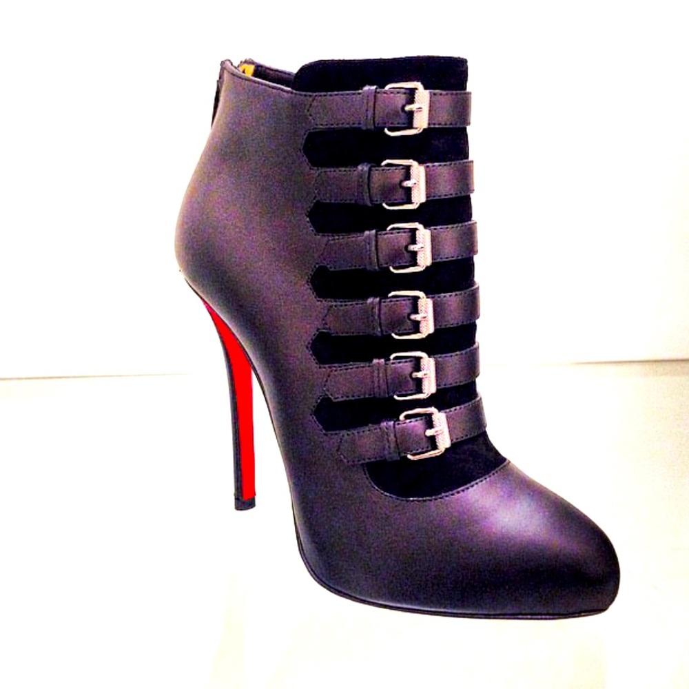 Louboutin Attroupa Black Ankle Boots, *Never Worn, Original Box & Shoe Bags*